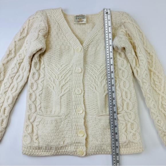 Kilronan Knitwear cream merino wool cardigan Womens Size XXS Irish knit sweater - Picture 5 of 9